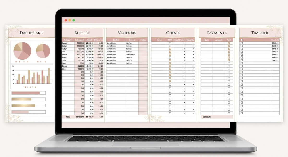 Preview of Wedding Budget Planner Spreadsheet